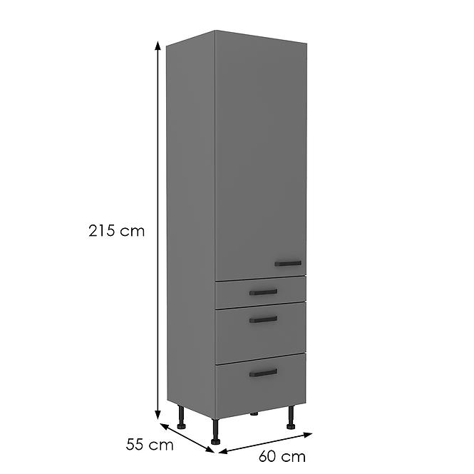 Nessa 60dks-215 1f 3s ormar 1 vrata+1lad.+2koša 60x55x215 tamno sivi