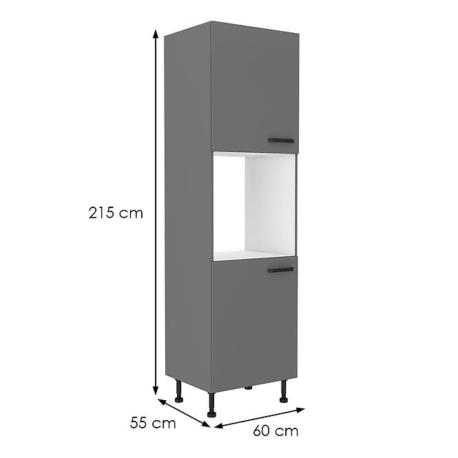 Nessa 60dp-215 2f ormar 2vrata+otvor za pećnicu 60x55x215 tamno sivi