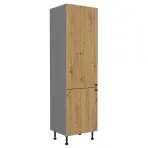 Ava 60dk-215 2f kuhinjski element 2 vrata 60x55x215 cm natur (artisan hrast)/siva