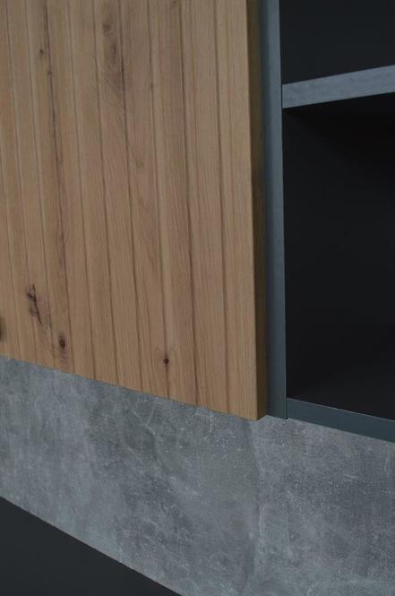 Ava 60dks-215 1f 3s kuhinjski element 1 vrata+3 ladice 60x55x215 cm natur (artisan hrast)/siva