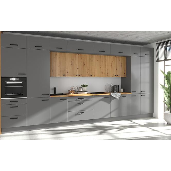 Ava 60dks-215 1f 3s kuhinjski element 1 vrata+3 ladice 60x55x215 cm natur (artisan hrast)/siva