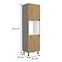 Ava 60dp-215 2f kuhinjski element 2 vrata 60x55x215 cm natur (artisan hrast)/siva,2