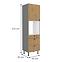 Ava 60dps-215 1f 3s kuhinjski element 1 vrata+ 3 ladice 60x57x215 cm natur (artisan hrast)/siva,2