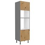 Ava 60dpm-215 2f kuhinjski element  2 vrata+ 1 polica 60x55x215 cm natur (artisan hrast)/siva