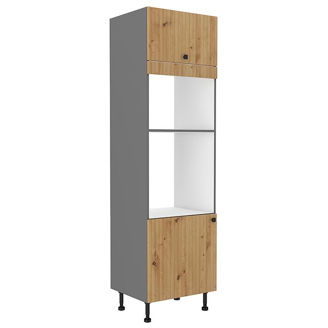 Ava 60dpm-215 2f kuhinjski element  2 vrata+ 1 polica 60x55x215 cm natur (artisan hrast)/siva