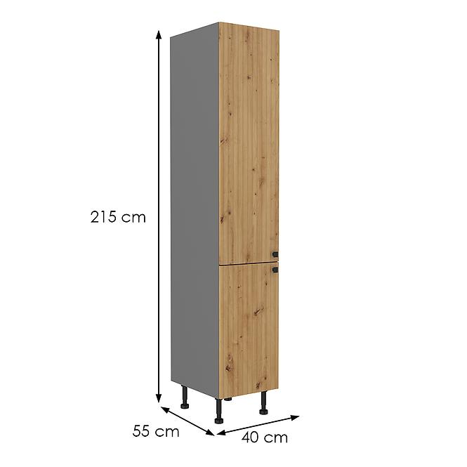 Ava 40dk-215 2f kuhinjski element 2 vrata 40x57x215 cm natur (artisan hrast)/siva