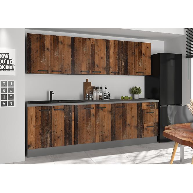 Tessa 60dk-215 2f kuhinjski element 2 vrata 60x55x215 cm rustik drvo/tamno sivi
