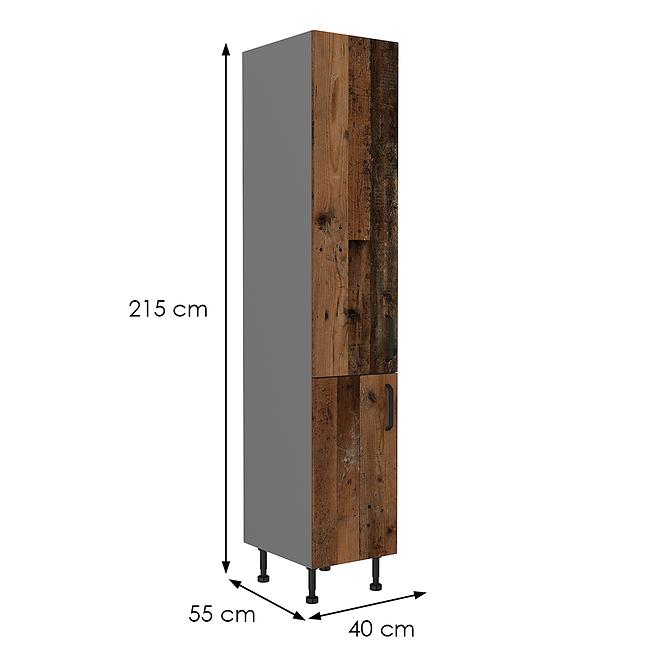 Tessa 40dk-215 2f kuhinjski element 2 vrata 40x57x215 cm rustik drvo/tamno sivi