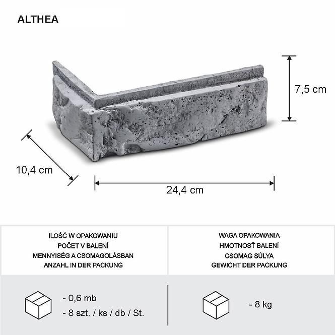 Kamen Brick Althea Gray kutak pak=0,6 Bm