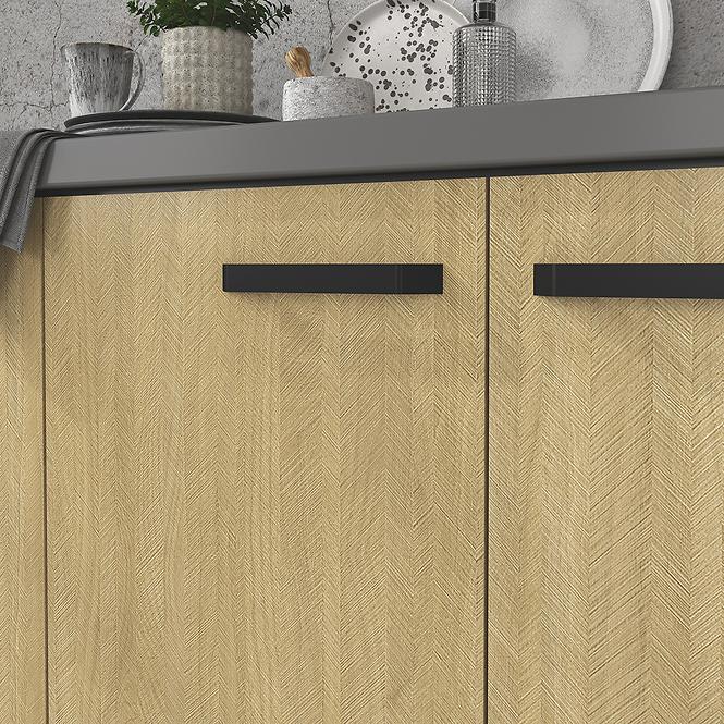 Scandi kuhinja bez radne ploče 260x57x215 cm natur/tamno siva