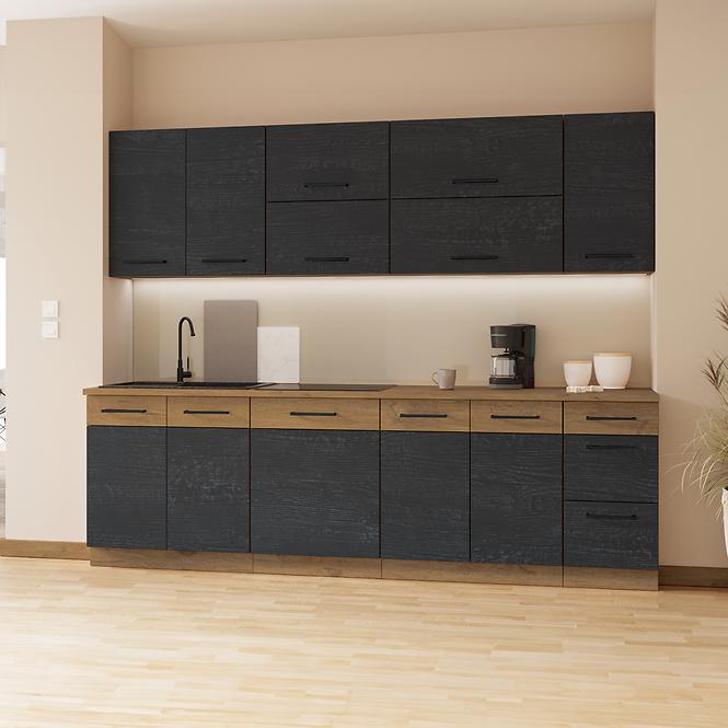 Vigo Dark kuhinja bez radne ploče 260x50x200 hrast/siva mat