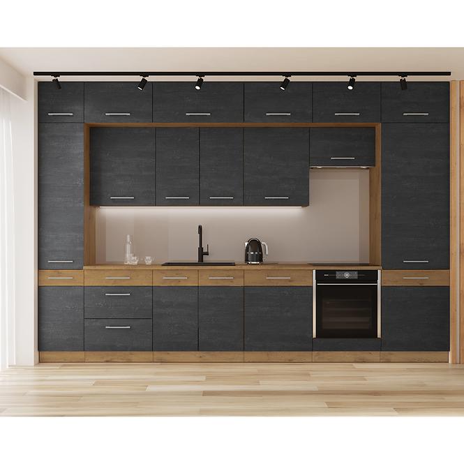 Vigo Dark kuhinja bez radne ploče 260x50x200 hrast/siva mat