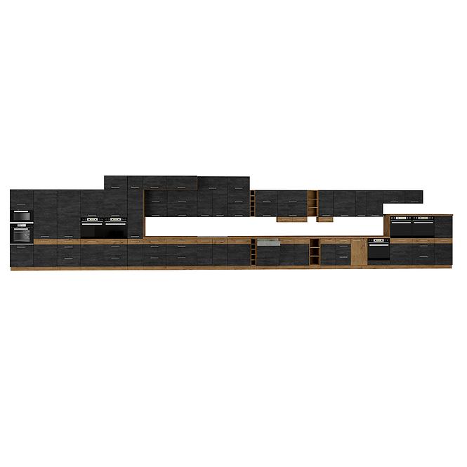 Vigo Dark kuhinja bez radne ploče 260x50x200 hrast/siva mat