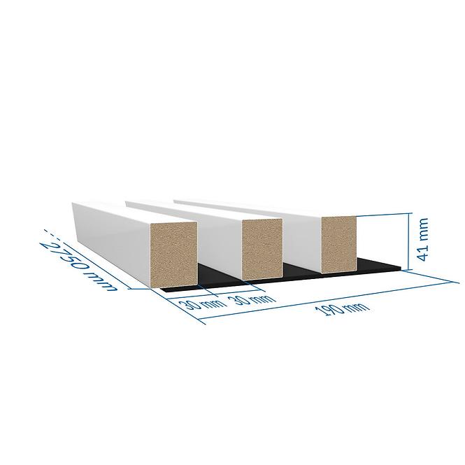 Zidni panel s lamelama 3d mdf/hdf bijela 41x190x2750