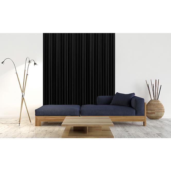 Zidni panel s lamelama 3d mdf/hdf crna mat 41x190x2750