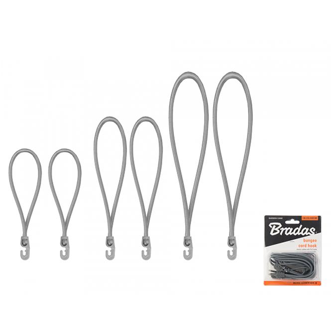 Set elastičnih guma s PVC kukom BUNGEE CORD HOOK 18cm / 25cm / 40cm