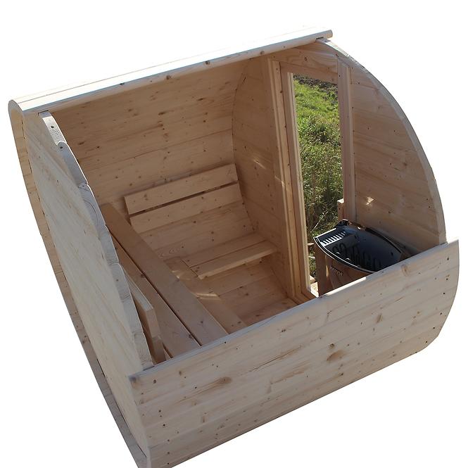Drvena sauna bačva 1,5 m + električna peć Sentiotec 100 6kW