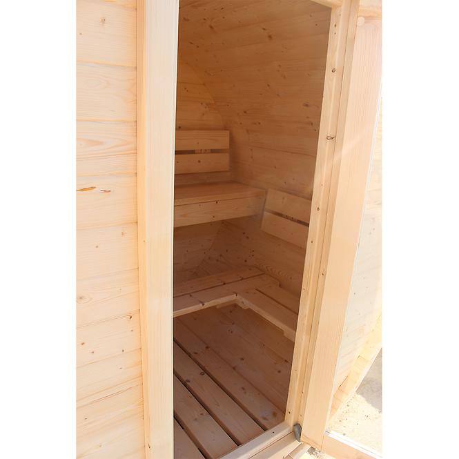 Drvena sauna bačva 1,5 m + električna peć Sentiotec 100 6kW