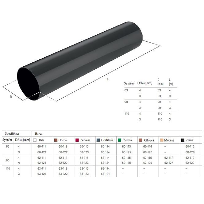 Odvodna cijev 110 mm 3 m Bryza smeđa