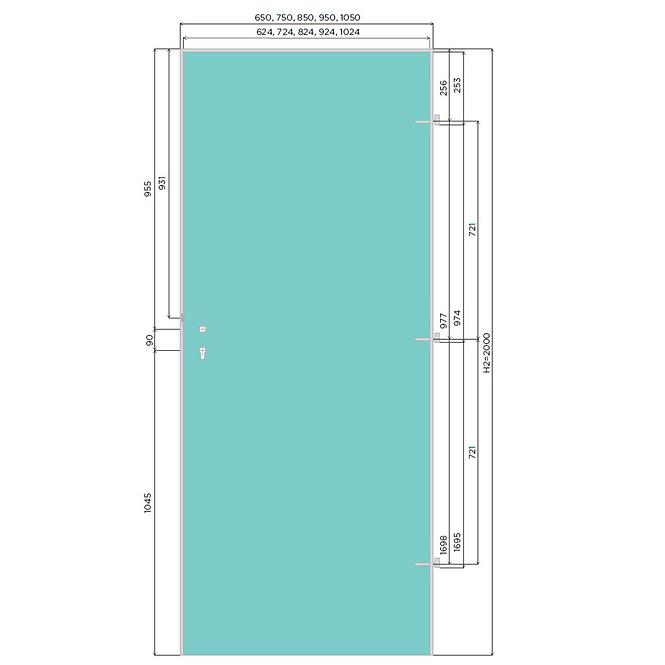 Sobna Vrata Prestige PP 02 75L Bianco