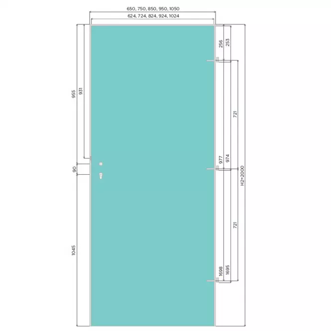 Sobna Vrata Standard 01 65D Nussbaum Orah,2