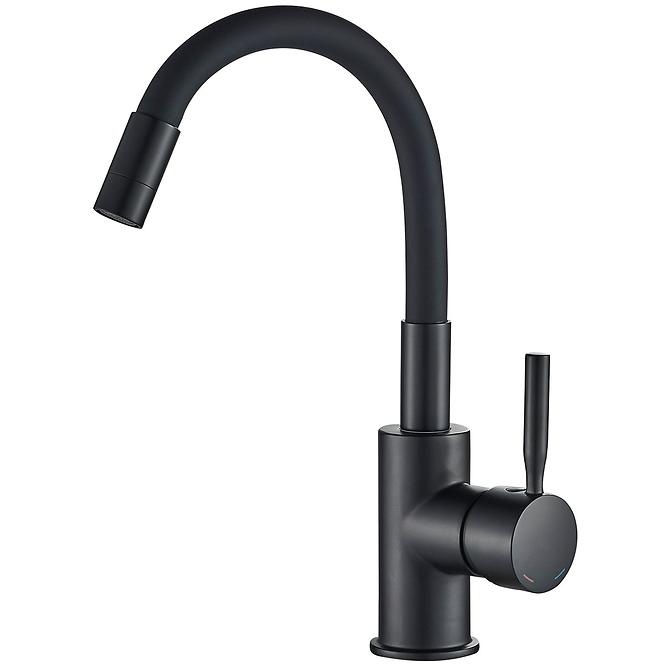 Fleksibilna slavina za umivaonik i sudoper Mini black