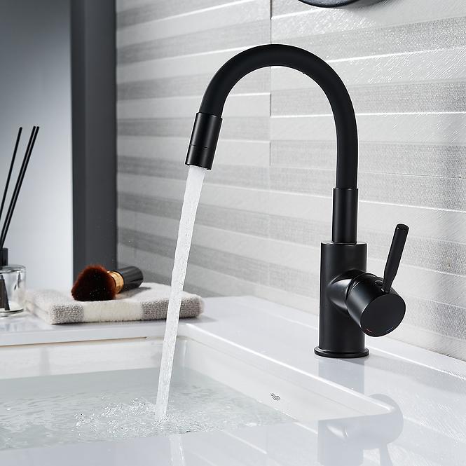 Fleksibilna slavina za umivaonik i sudoper Mini black