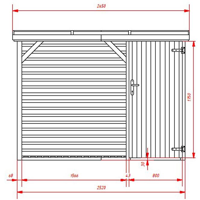 Drvarnica s dodatnom prostorijom Bergen 250x95x190 cm smeđa
