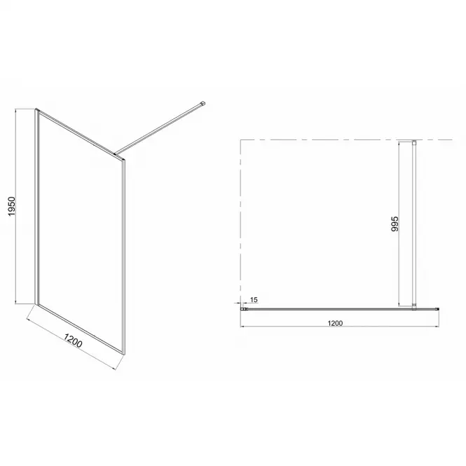 Tuš stijena Walk-IN 120x195