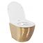 Viseća WC školjka Carlo Mini Rimless Gold Brush/White,2