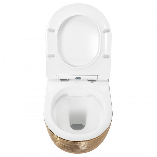 Viseća WC školjka Carlo Mini Rimless Gold Brush/White