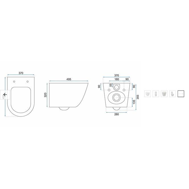 Zidna posuda Carlo Mini Rimless AIAX SHINY