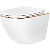 Viseća WC školjka Carlo Mini Rimless white gold