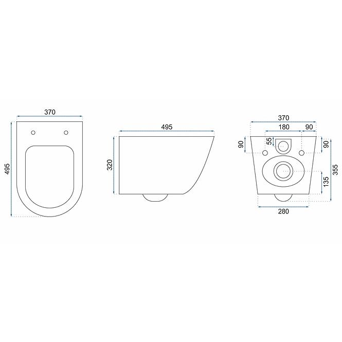 Viseća WC školjka Carlo Mini Rimless duroplast