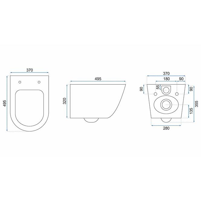 Viseća WC školjka Carlo Mini Rimless terazzo