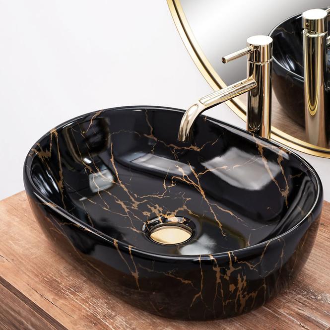 Nadpultni umivaonik Amelia Black Marble Shiny