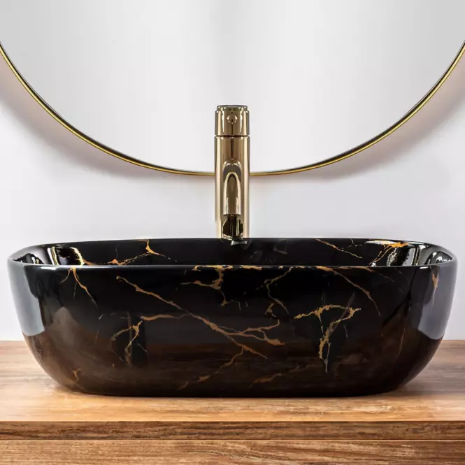 Nadpultni umivaonik Belinda Black Marble Shiny,5