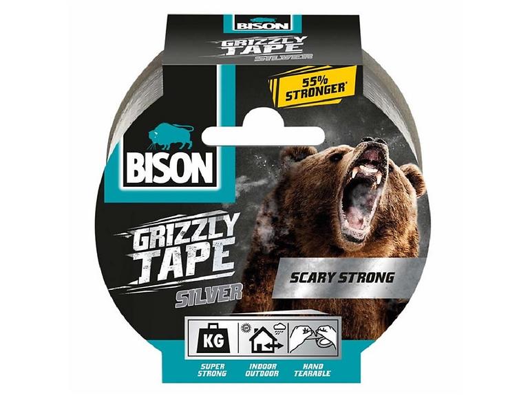 Traka BISON GRIZZLY tape SILVER 10M