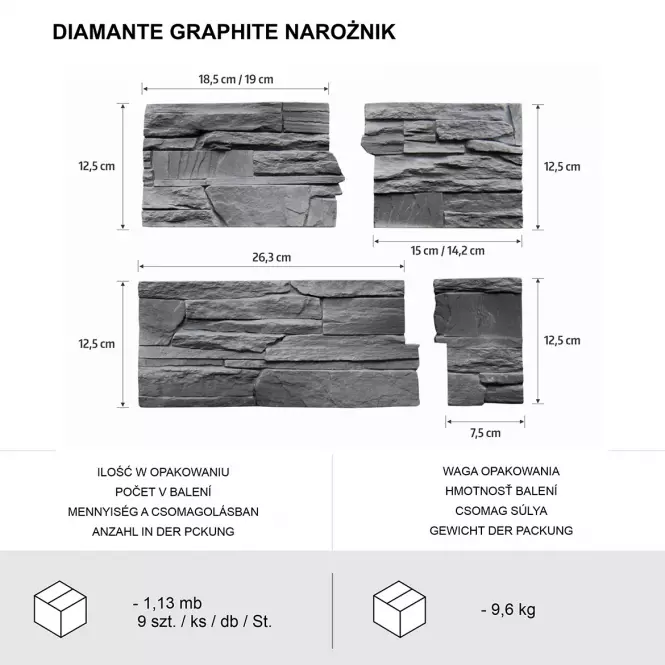 Kamen Elbrus EB2 (Diamante Graphite) kutna pak=1,13 mb