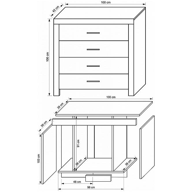 SYSTEM CEZAR 9 KOMODA 4S MI/CR