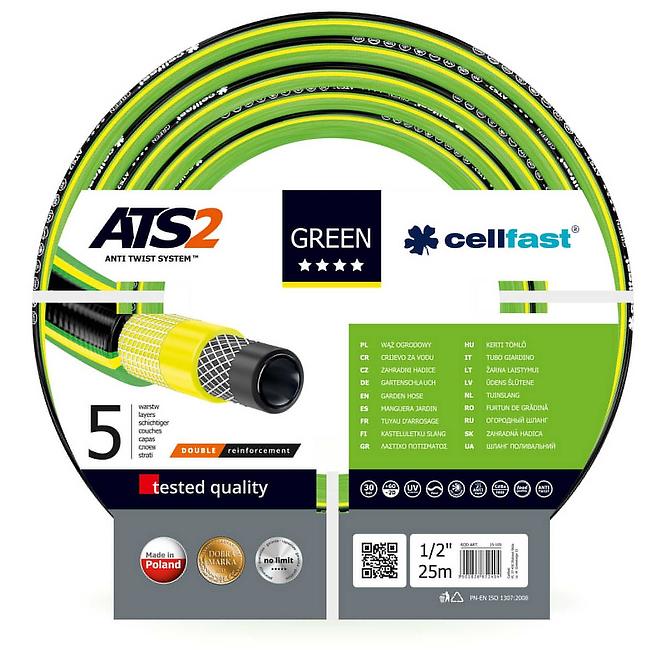 CELLFAST Vrtno crijevo ATS zeleno 5-slojno 1/2 25 m 15-100