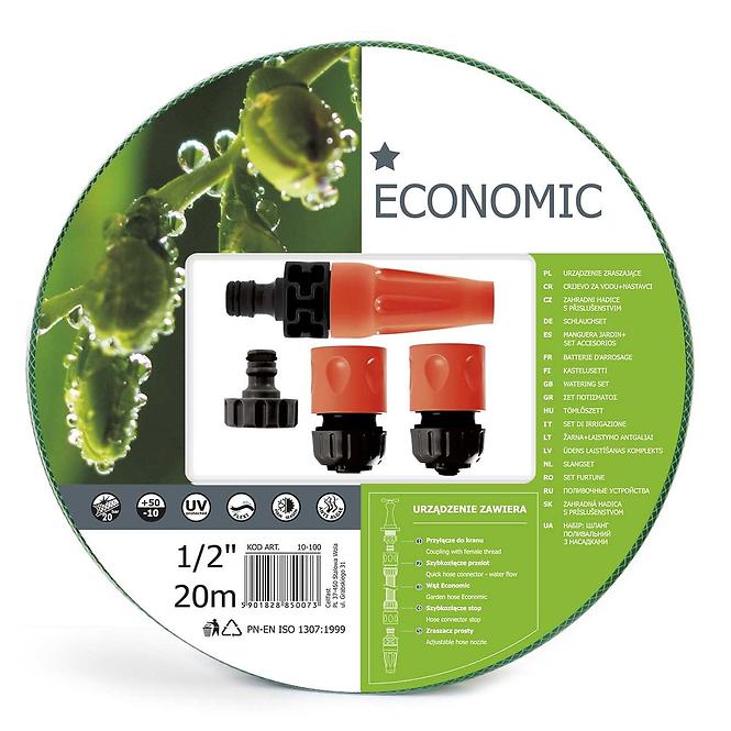 CELLFAST Vrtno crijevo Economic 1/2, 20 m 10-100 set za prskanje