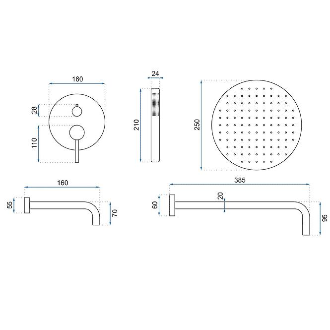 Ugradbeni set Lungo Rea P6611 bijeli