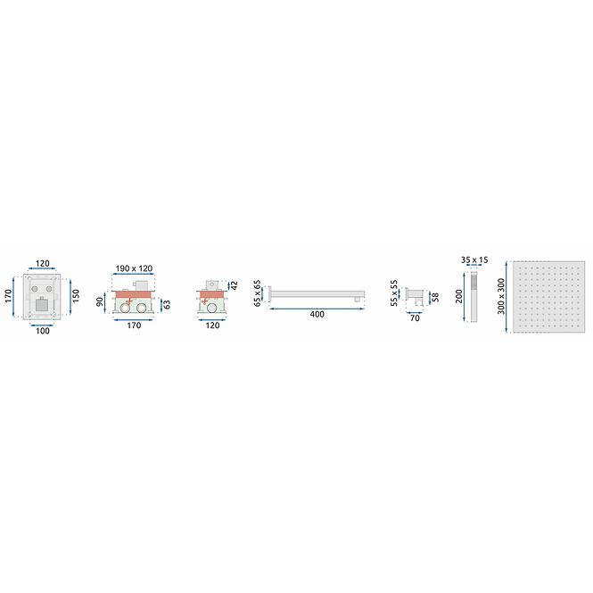 Tuš set + termostat Fenix-Davis Rea P6356 krom
