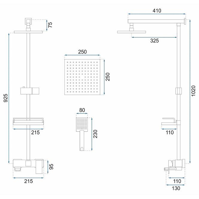 Tuš set Jack Rea P7009 crni