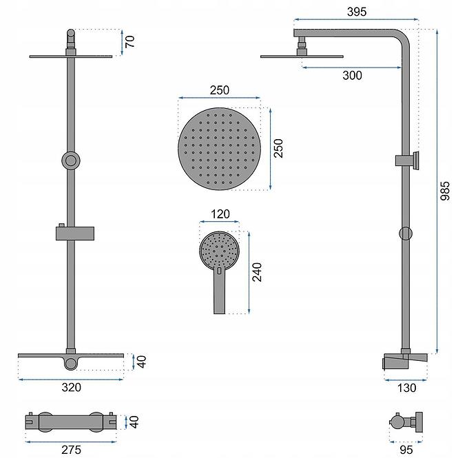 Tuš set Mike Rea P0550 crni