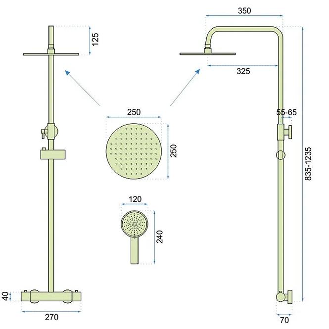 Termostatski tuš set Vincent Rea P6600 crni