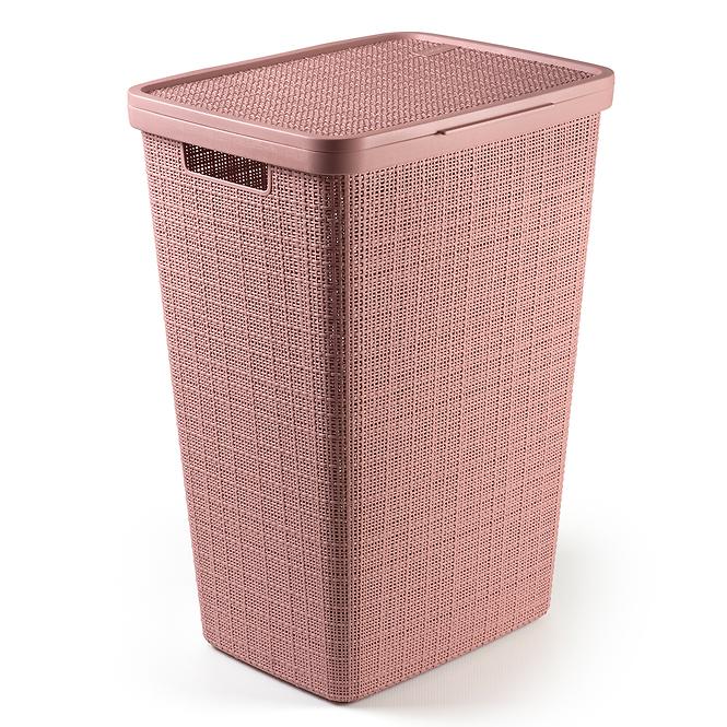 Košara za rublje jute 58l puder roza 255198