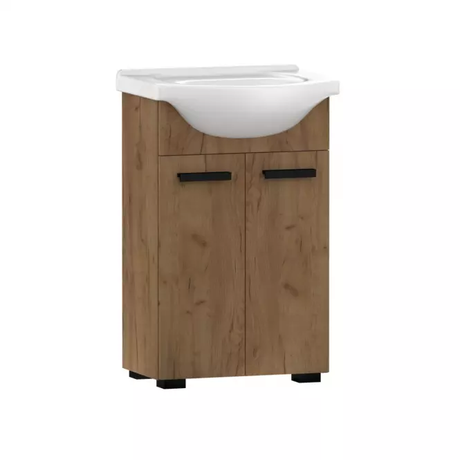 Ormarić za kupaonicu s umivaonikom Plain 50 zlatni hrast