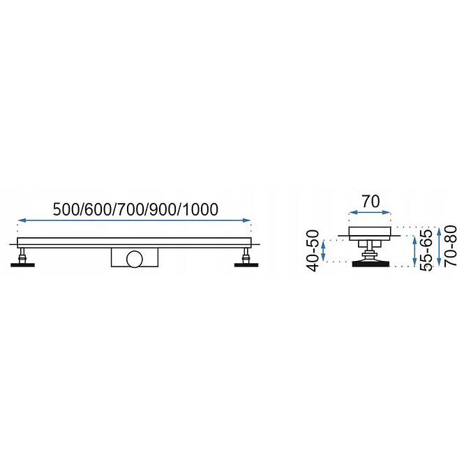 Linearna tuš kanalica Rea G0091 Neo&Pure N 600 brušeni čelik